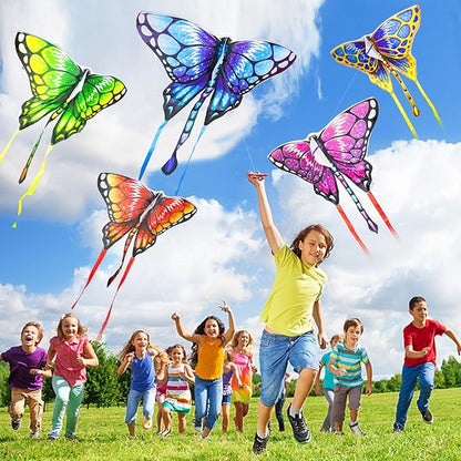 5 Pack Kites for Kids & Adults, Rainbow Butterfly Kite Delta Kites for Kids Age 4-8 8-12, Easy to