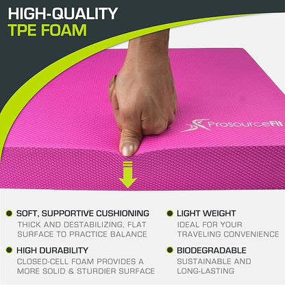 ProsourceFit Exercise Balance Pad – Non-Slip Cushioned Foam Mat & Knee Pad for Fitness and