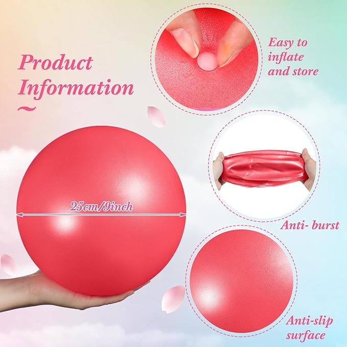Aoriher 10 Pieces 9 Inch Exercise Pilates Ball Yoga Therapy Core Ball for Yoga Stability Barre