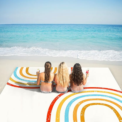 110''×118'' Beach Blanket, Waterproof Sandproof Beach Mat Lightweight Outdoor Picnic Blanket for