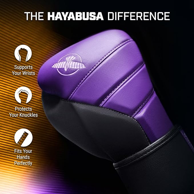 Hayabusa T3 Boxing Gloves for Men and Women Wrist and Knuckle Protection, Dual-X Hook and Loop