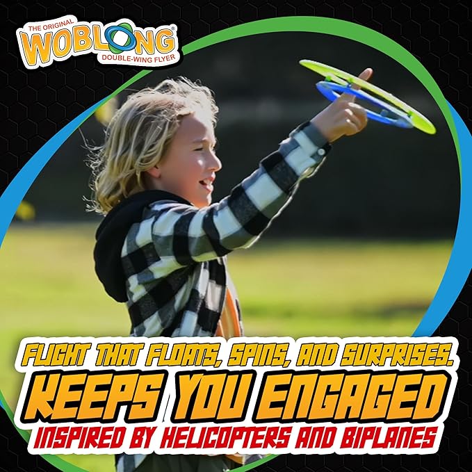 Double Wing Flyer – Aerodynamic Flying Disc for Families & Adults Playing Catch, Sports Toys for