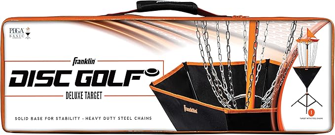 Franklin Sports Disc Golf Baskets - Portable Disc Golf Target with Chains Included - Disc Golf