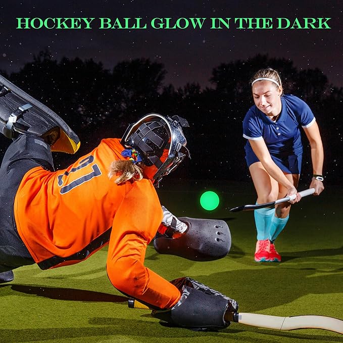 Elcoho Ice Hockey Puck, Glow in The Dark Party Pucks, Green Floor Puck Bulk with Drawstring Bag for