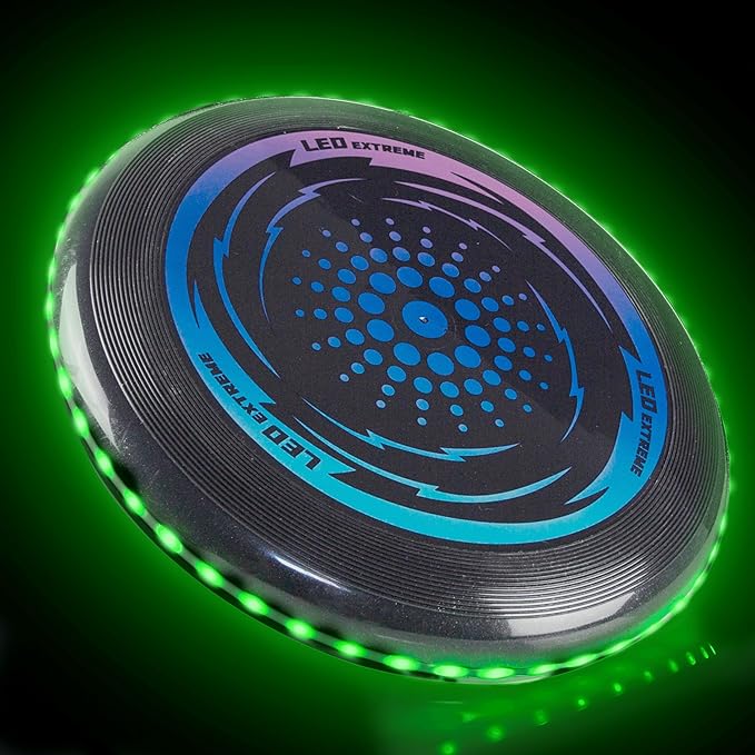 Toysery LED Light Up Fresbee - Glow in The Dark Fresbee for Kids and Adults, Flying Disc Adventure