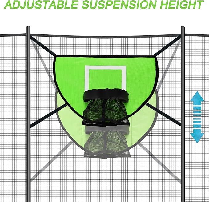 Trampoline Basketball Hoop with Pump and Mini Ball, Waterproof, Sunscreen Soft Materials, Easy to