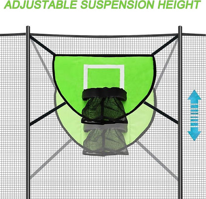 Trampoline Basketball Hoop with Pump and Mini Ball, Waterproof, Sunscreen Soft Materials, Easy to