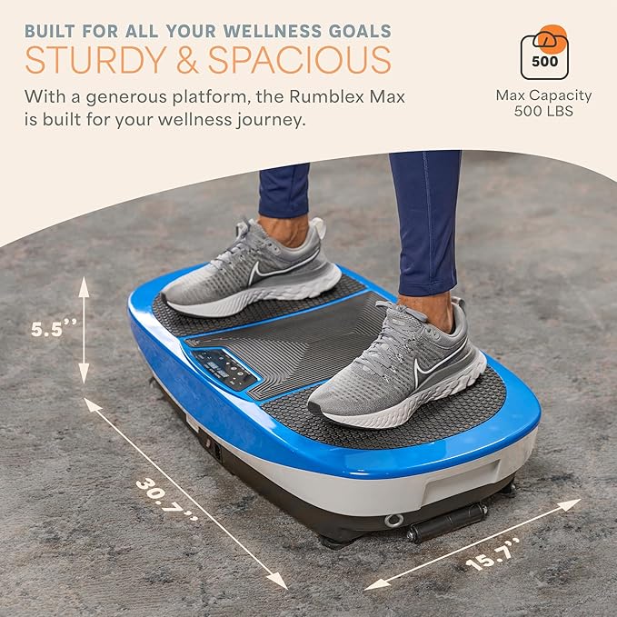 Lifepro Rumblex Max 4D Black Vibration Plate Exercise Machine with Loop Resistance Bands for Home
