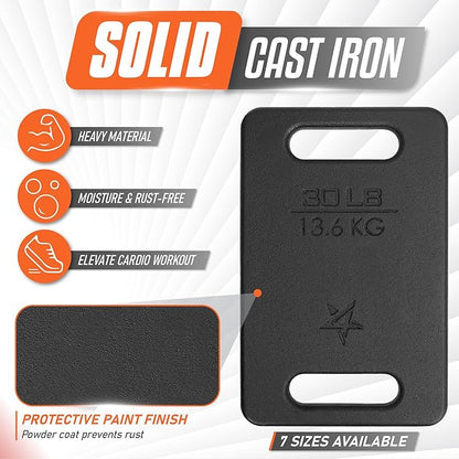 Yes4All Ruck Weight Plate, Cast Iron Rucking Plates with Wide Grip for Swings, Squat, Strength