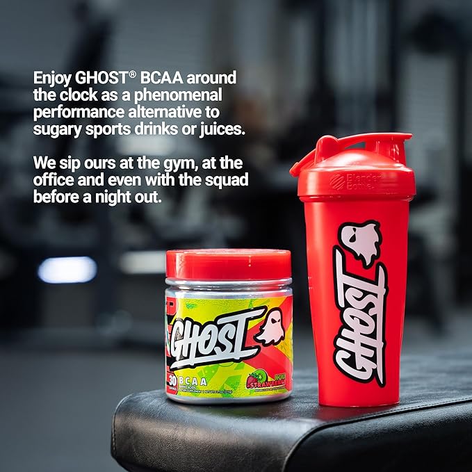 GHOST BCAA Powder Amino Acids Supplement, Kiwi Strawberry - 30 Servings - Sugar-Free Intra, Post &