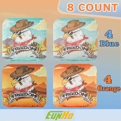 EunHo Cornhole Bags Regulation Dual Sided Set of 8, Professional Cornhole Bean Bags Slick & Sticky