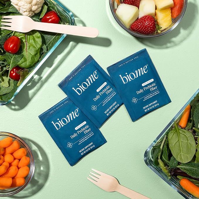 Daily Prebiotic Fiber Powder Unflavored - 20 Travel Packs, 7g Per Serving - Soluble & Insoluble