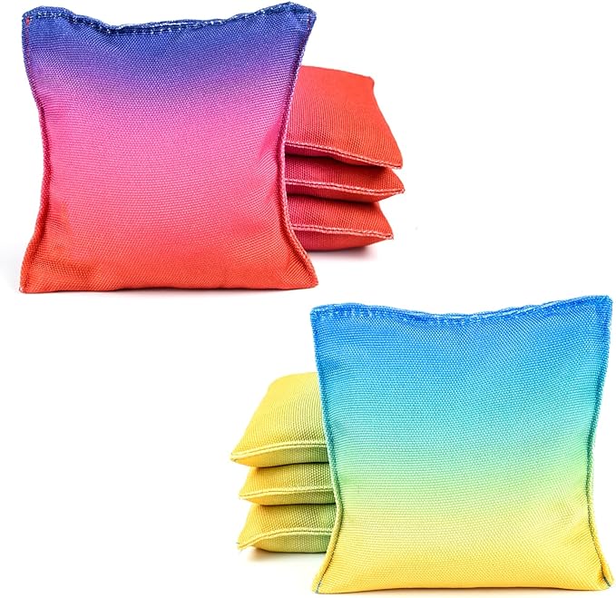 Weather Resistant Cornhole Bags, Gradient Corn Hole Bags Set of 8, Cornhole Bean Bags, Modified