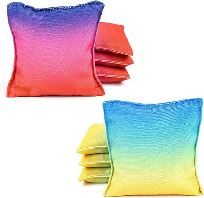 Weather Resistant Cornhole Bags, Gradient Corn Hole Bags Set of 8, Cornhole Bean Bags, Modified