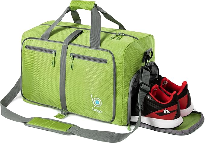 Bago Foldable Duffel Bags for Traveling Women & Men - 40L Sports Packable Duffle Bag for Travel