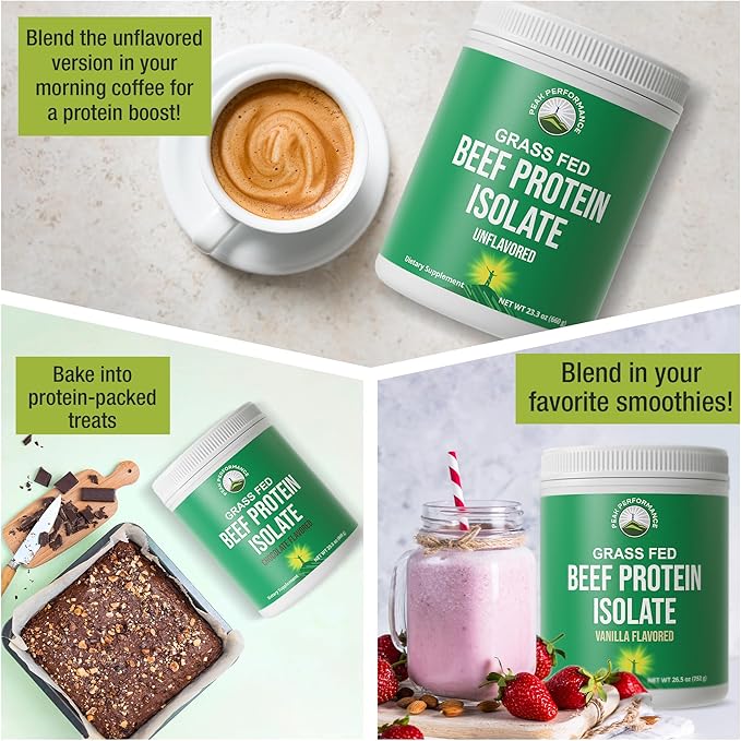 Grass Fed Beef Protein Powder - Lactose Free Great Tasting Beef Protein Isolate. Complete Animal