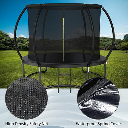 Trampoline 12FT 14FT 15FT 16FT for Kids/Adults - Outdoor Recreational with Enclosure Net Curved