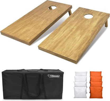 GoSports 4 ft x 2 ft Regulation Size Wooden Cornhole Boards Set - Includes Carrying Case - Full