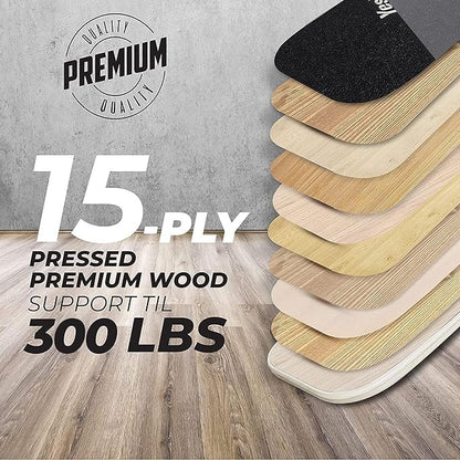 Yes4All Balance Board Sports Trainer, Surf Trainer Board With Adjustable Stoppers, Improve Core