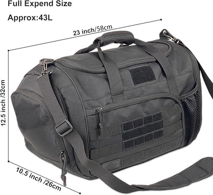 APRlLBAY 43L Large Capacity Military Duffel Bag - Tactical Gym Bag/Weekender for Men & Women (Jet