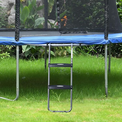 HBTower Trampoline Ladder with Horizontal and Wide Steps, Universal Hook, UV Treated Steel, 220 lbs