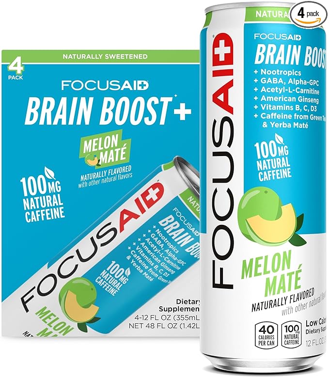 LIFEAID Energy Blend Nootropics Drink for Brain Fuel AlphaGPC GABA BComplex Yerba Mate Green Tea
