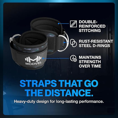 Modvel Gym Ankle Strap for Cable Machines ??Glute & Leg Kickback Ankle Straps for Gym Workouts