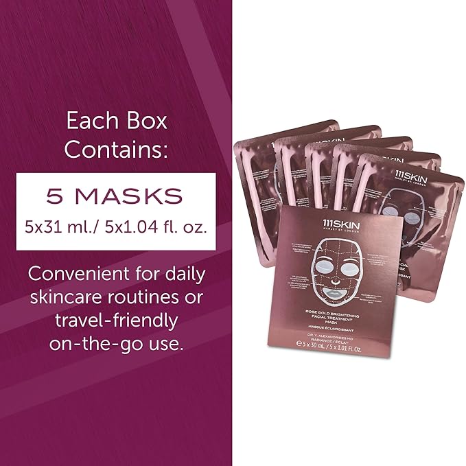 111SKIN Rose Gold Brightening Facial Treatment Mask | Fragrance Free | The Ultimate Pre-Event Mask