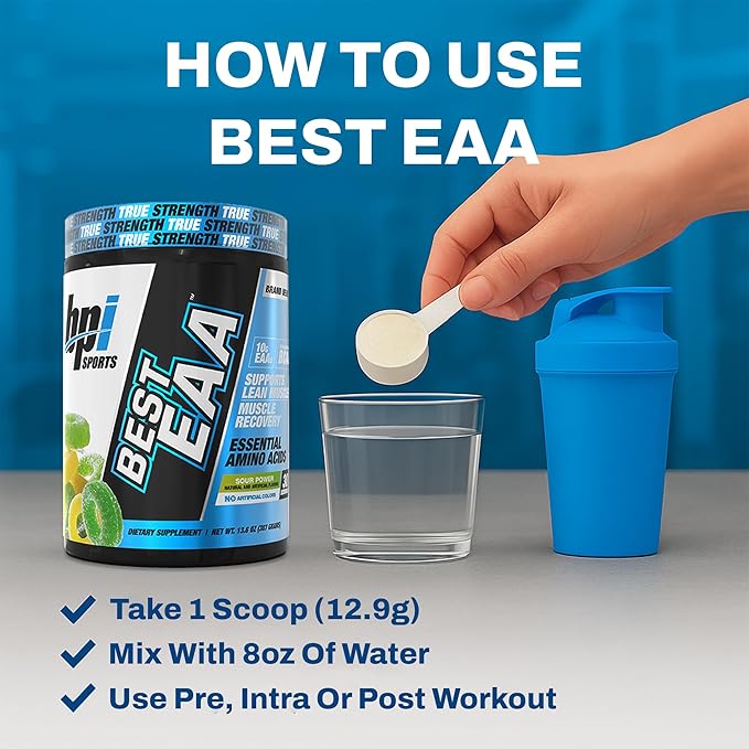 BPI Sports Essential Amino Acids EAA Powder - Pre, Intra & Post Workout Drink - BCAA Powder for Men