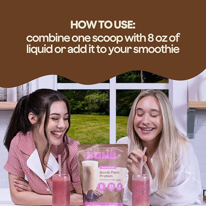 The Bomb Co. Bomb Plant Protein, Protein Powder with 21g Protein, Amino Acids, Zero Sugar, Pea