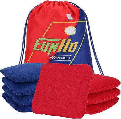 EunHo Dual Sided Cornhole Bags Regulation Set of 8 Professional Cornhole Bean Bags Slick and Stick