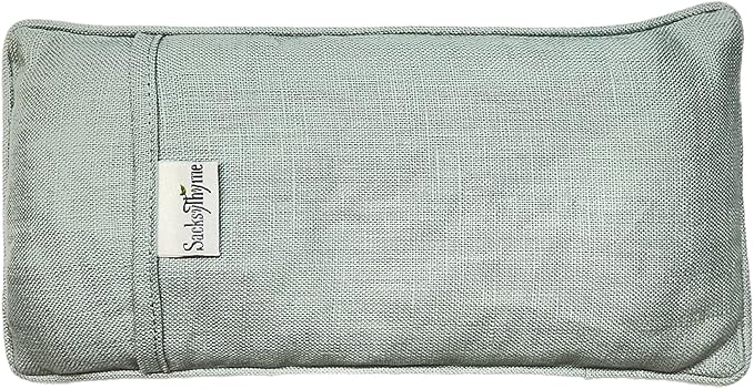 Organic Linen Eye Pillow - Lavender & Flaxseed for Relaxation, Yoga, Stress Relief - Microwavable