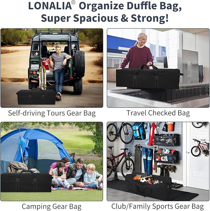 36 Inch Large Duffle Bag for Travel - 100L Extra Large Heavy Duty Duffel Bag with 2 Sides Handles