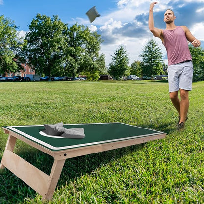 Cornhole Board Set - No Bounce,Regulation Size 4x2 ft,Made of 1/2" Pine Plywood,UV Printing