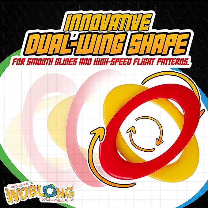 Double Wing Flyer – Aerodynamic Flying Disc for Families & Adults Playing Catch, Sports Toys for