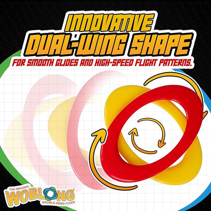 Double Wing Flyer – Aerodynamic Flying Disc for Families & Adults Playing Catch, Sports Toys for