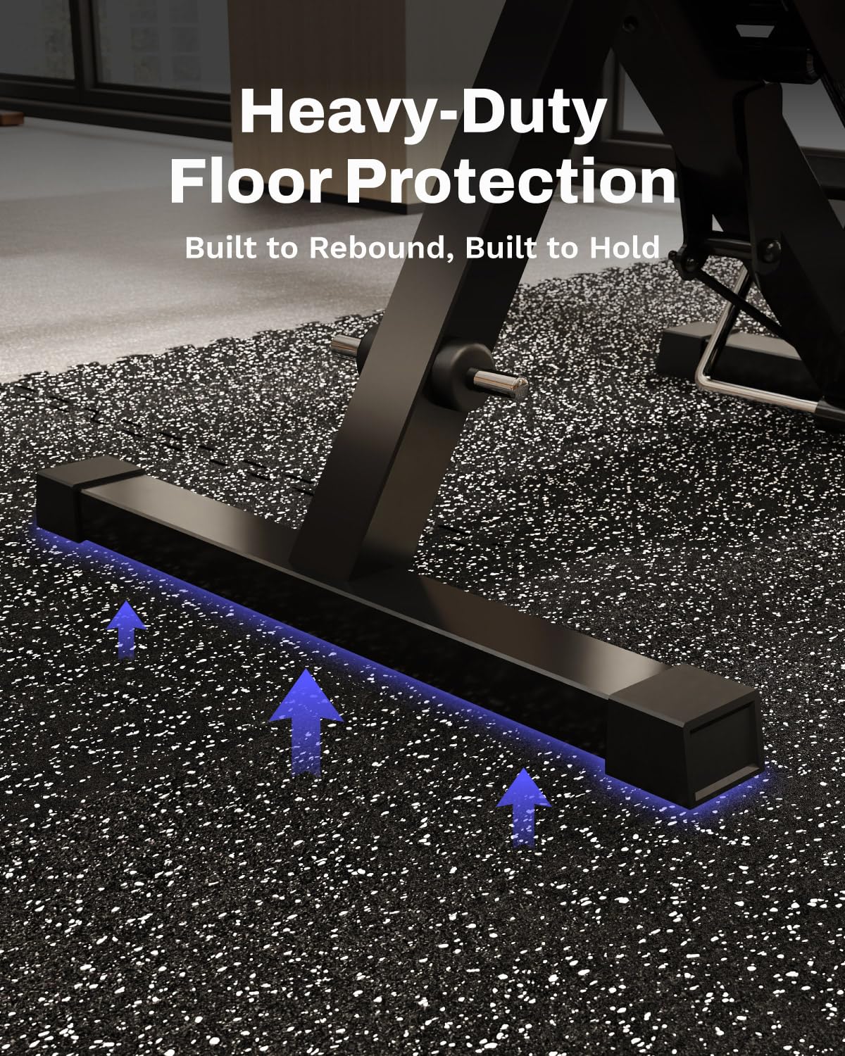 AIRHOP 0.79in Thick 48 Sq Ft Exercise Equipment Mats, 12 Tiles Upgraded Rubber Top with High