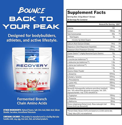 Granite Nutrition Recovery - Premium Intra-Workout Drink with EAAs, Cluster Dextrin, Sensoril &