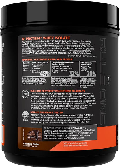 Rule 1 R1 Protein Whey Isolate - with 25g Protein & 6g BCAA Exclusively from Isolated & Hydrolyzed