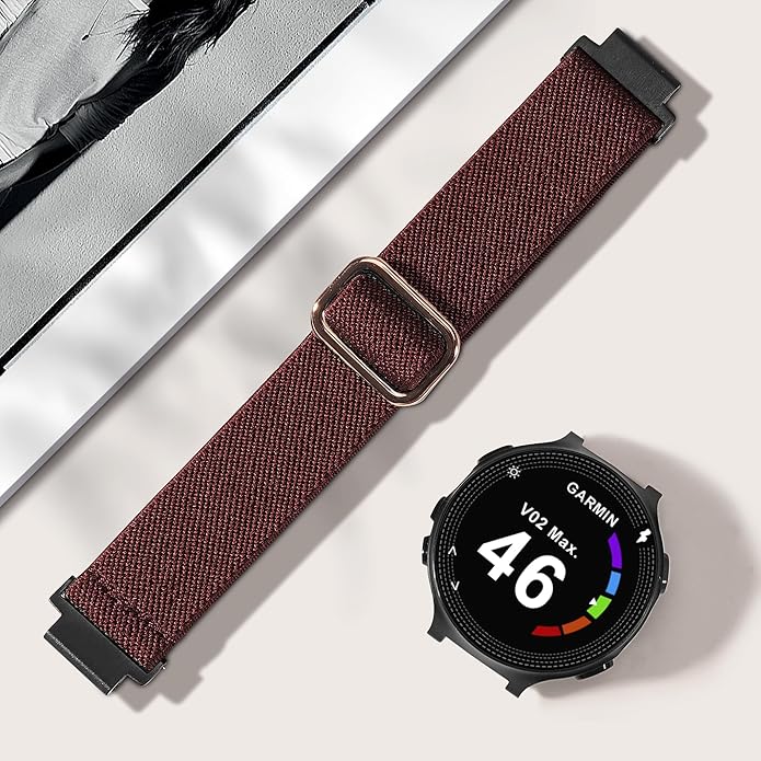Elastic Nylon Watchband Compatible with Garmin Forerunner 235/220/230/620/630/735XT,Soft Adjustable