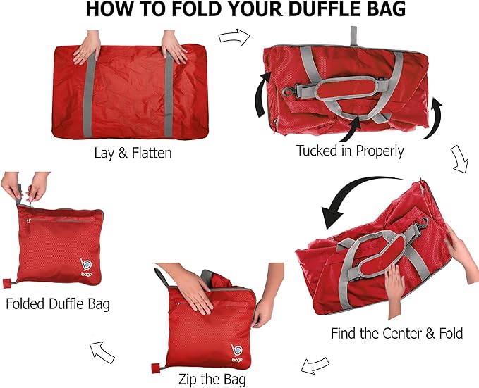 Bago Large Foldable Duffel Bags for Traveling Women & Men - 120L Packable Duffle Bag for Travel