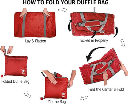 Bago Large Foldable Duffel Bags for Traveling Women & Men - 120L Packable Duffle Bag for Travel