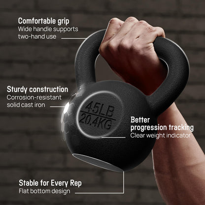 Yes4All Solid Cast Iron Kettlebell Weights Set – Great for Full Body Workout and Strength Training