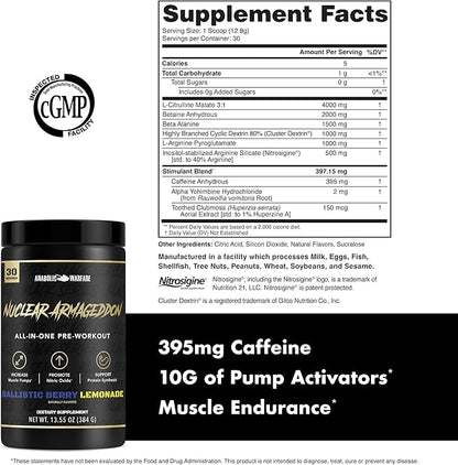 Anabolic Warfare Nuclear Armageddon Pre Workout Powder Pre-Workout for Men & Women with