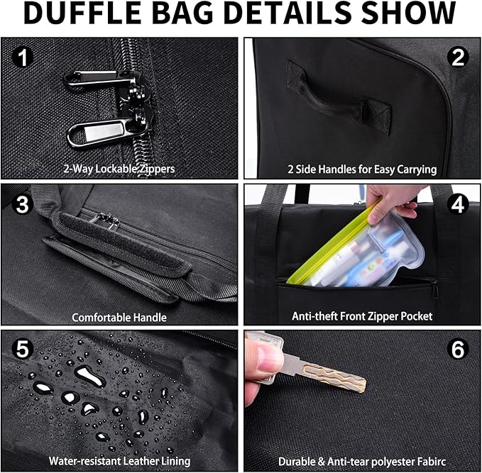 Urbanstand 52 Inch Large Duffle Bag for Travel Camping Sport Equipment Storage Bag with 2-way