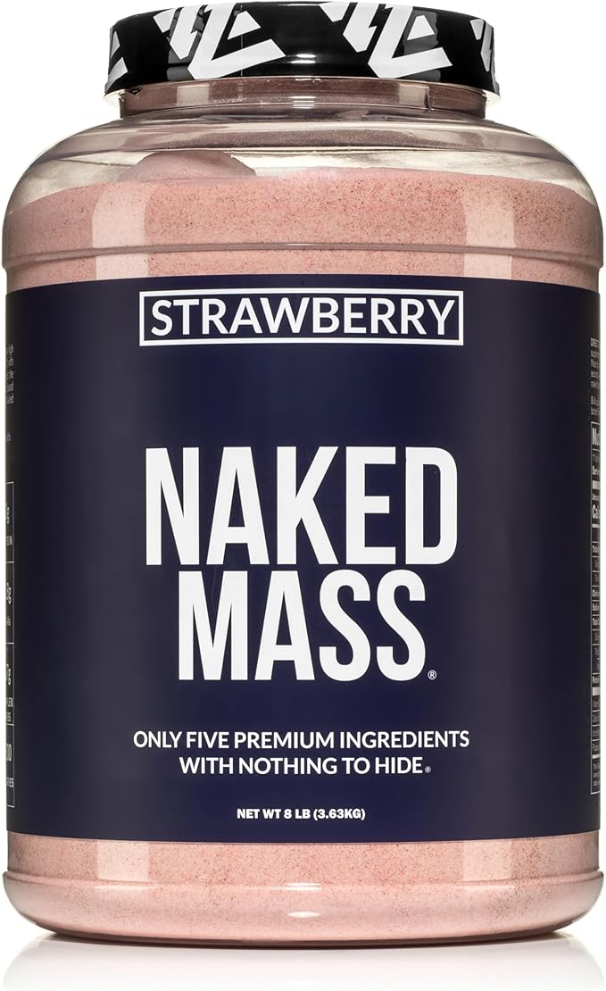 NAKED Strawberry Mass - 1,500 Calories, 50G Protein, Nothing Artificial. Strawberry Weight Gainer