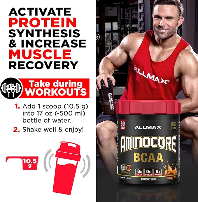 ALLMAX Nutrition AMINOCORE BCAA Powder, 8.18 Grams of Amino Acids, Intra and Post Workout Recovery