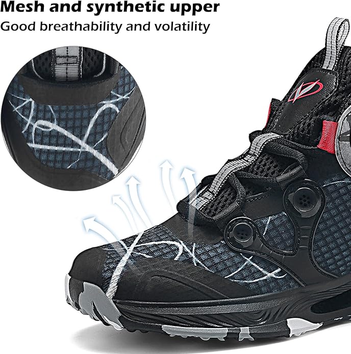 VITUOFLY Kids Basketball Shoes Boys Air Cushion Sneakers Girls Mid Top School Hoops Shoes Non-Slip
