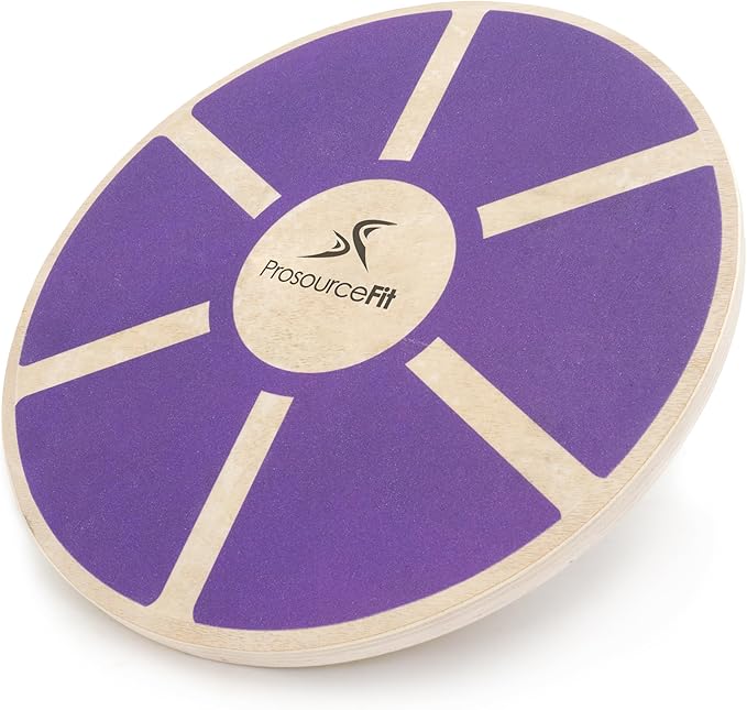 ProsourceFit Wooden Balance Board Non-Slip Wobble Core Trainer 15.75in (39.5cm) Diameter with 360