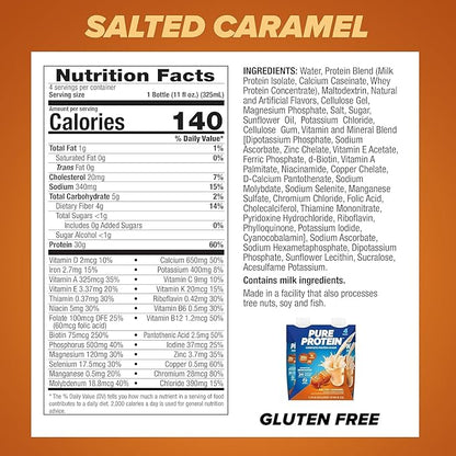 Pure Protein Protein Shake, 30g Complete Protein, Ready to Drink and Keto-Friendly, Vitamins A, C
